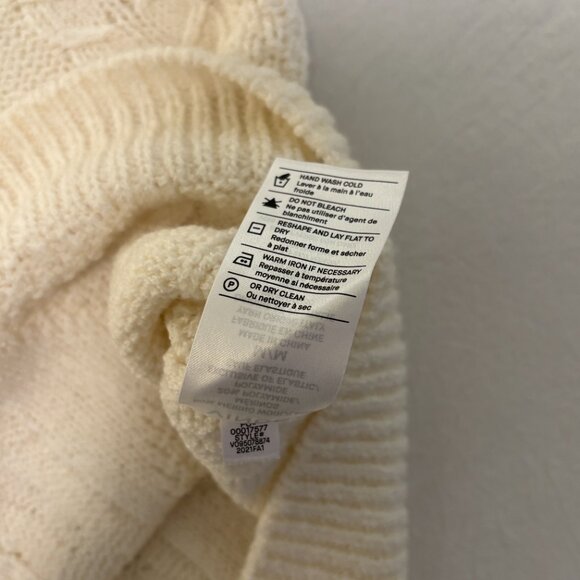 NWT Vince Cable Knit Sweater Ivory Merino Wool-Blend (Size M) - Picture 8 of 12